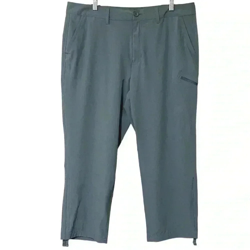 Eddie Bauer Women's 14 Gray StormRepel Hiking Pants Gorpcore Utility Cropped NWT